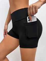 Seamless High Waisted Biker Shorts with Pocket
