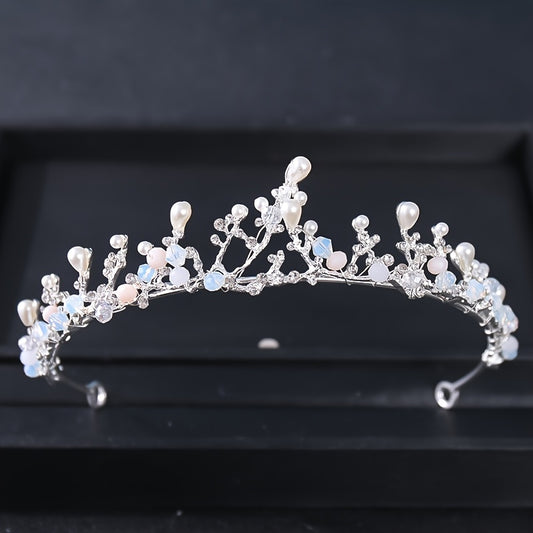Flower Girl Pearl Headband Crystal Wedding Tiara Hair Piece