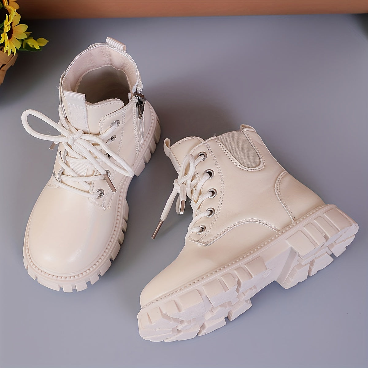 Girls' Warm Fleece Boots with Zipper for Autumn/Winter
