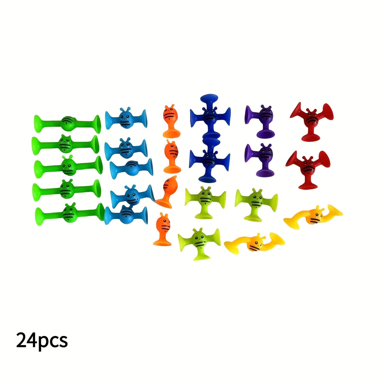 Bee Themed Suction Cup Building Blocks Set Educational Toy