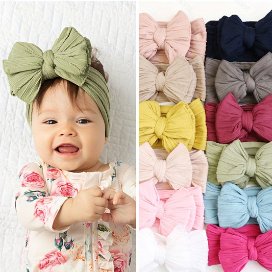 Jacquard Bow Soft Elastic Headband for Baby Girls