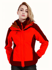 Women's 3-in-1 Winter Ski Hooded Jacket - Waterproof & Windproof