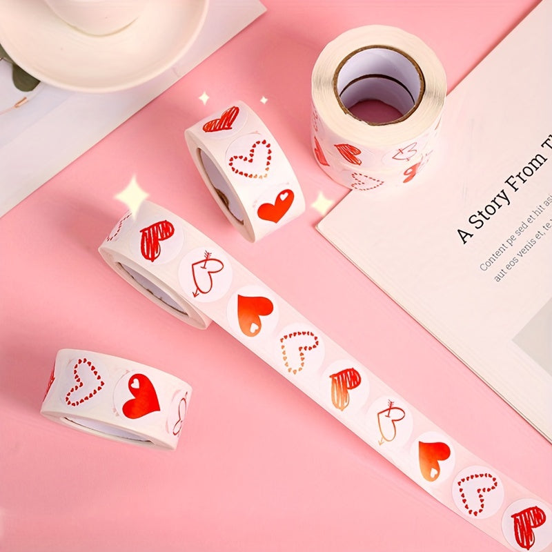 500pcs Gift Heart Stickers Doodle Decoration Sealing Stickers