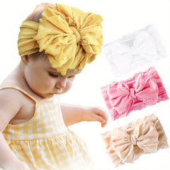3 Piece Baby Girls Hair Bands Set Soft & Elastic Gift Idea