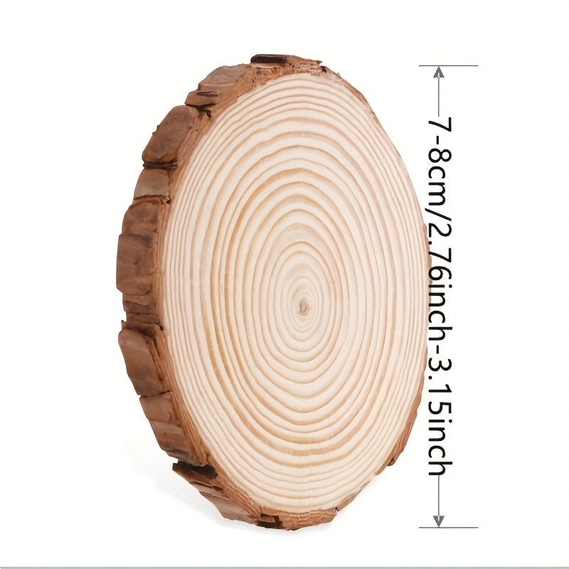 3pcs Pine Log Slices 7.2x0.39 inch for DIY Hand-painted Crafts