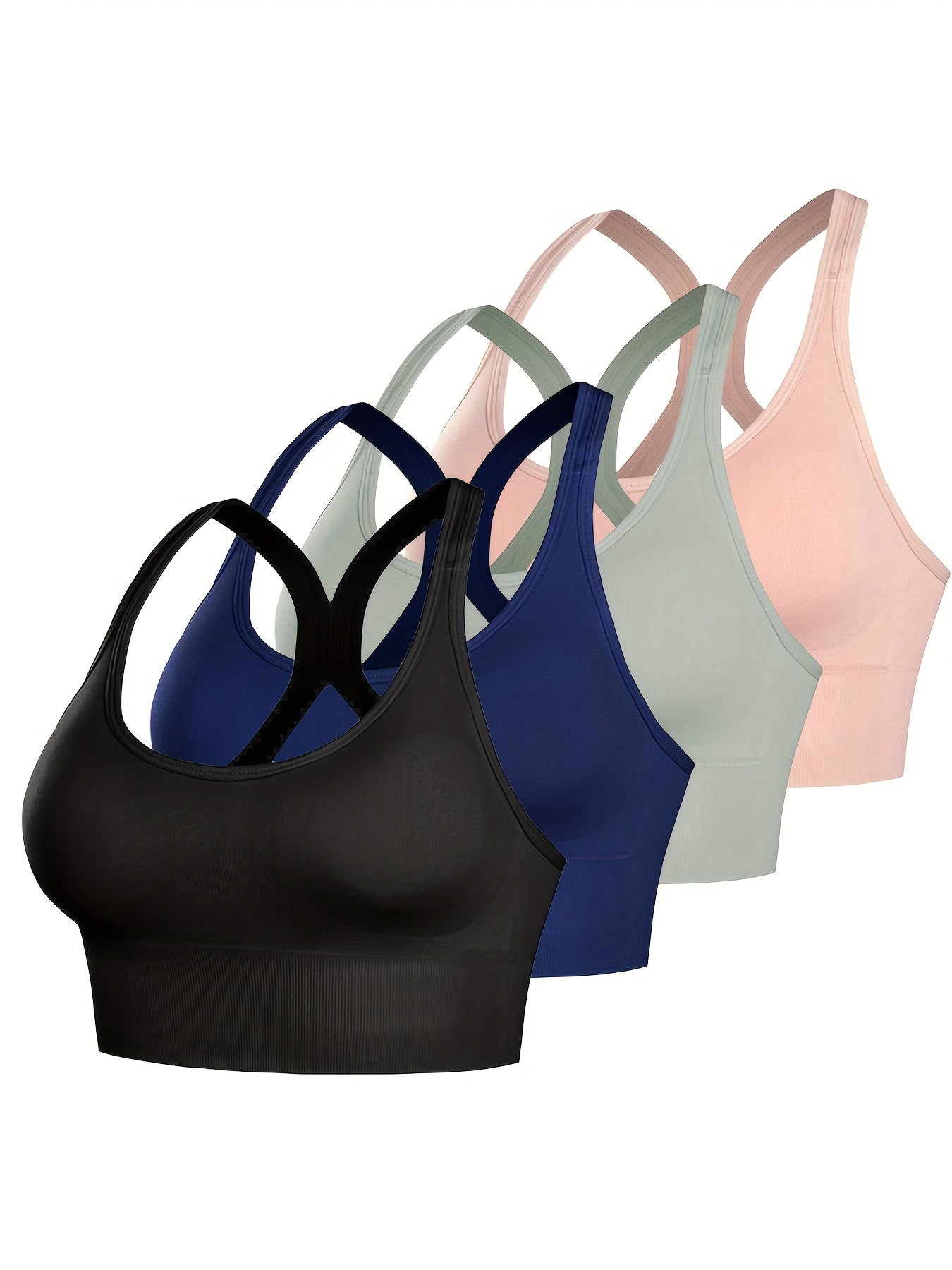 4pcs Wireless Cut Out Sports Bras Push Up Shockproof Bra
