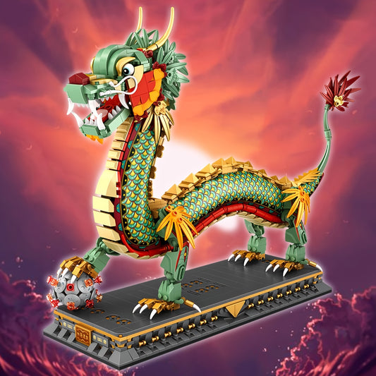 Dragon Building Blocks Culture Animal DIY Bricks Desk Decoration