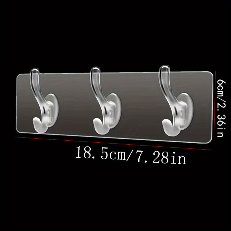 Waterproof Acrylic Row Hook with 1 3 5 6 Hooks Nail Wall Mounted Towel Hook