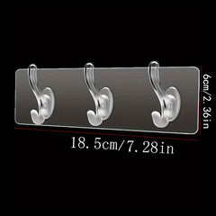 Waterproof Acrylic Row Hook with 1 3 5 6 Hooks Nail Wall Mounted Towel Hook