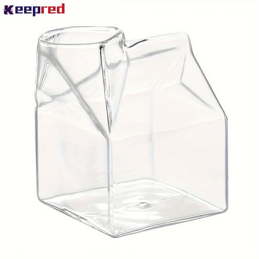 Creative Milk Box Water Cup Glass Bottle For Juice Coffee Tea Birthday