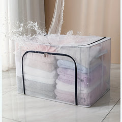 66L Waterproof Storage Box Nylon PVC Foldable Clothes Storage Box