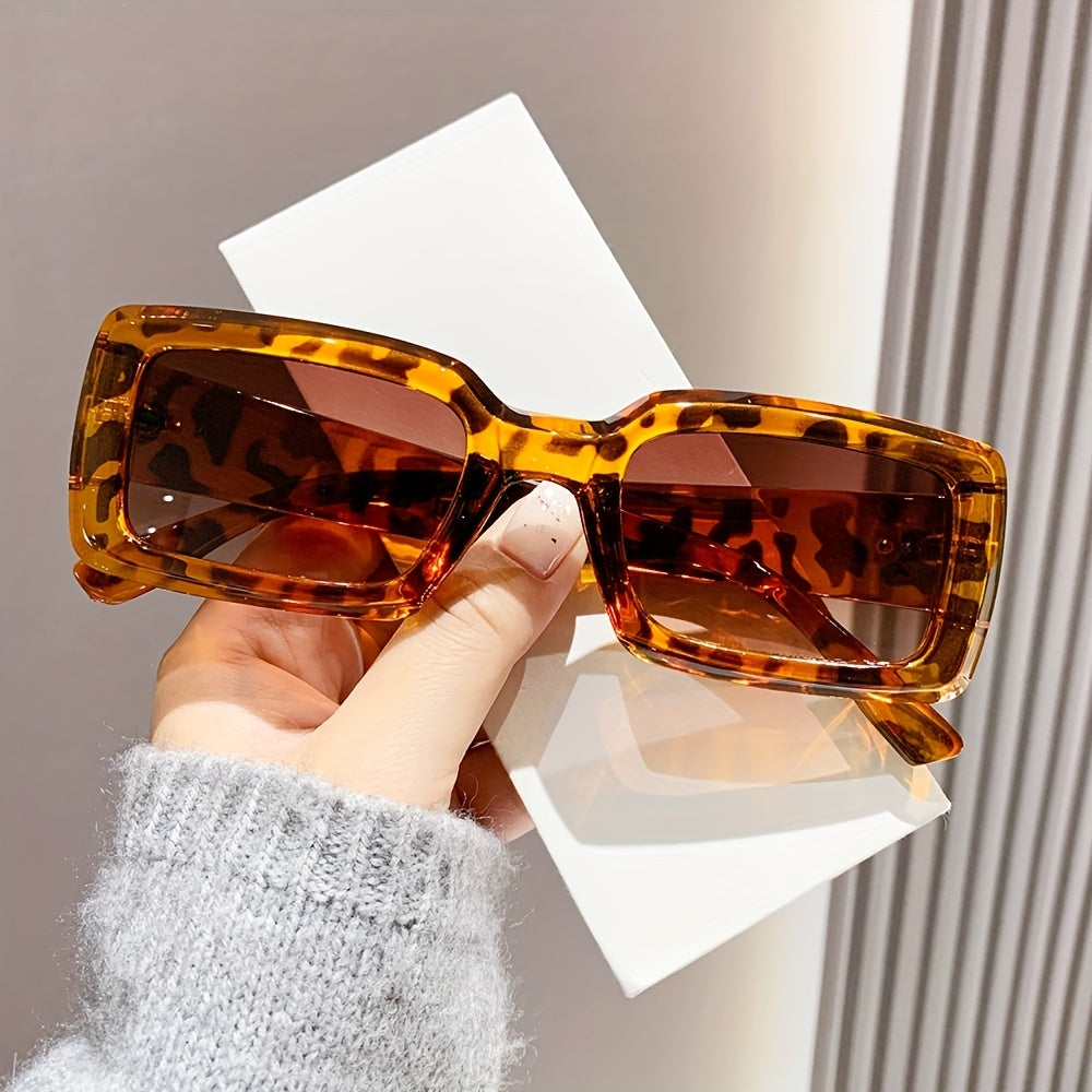 Y2K Rectangle Sunglasses Dopamine Jelly UV400 Sun Shades