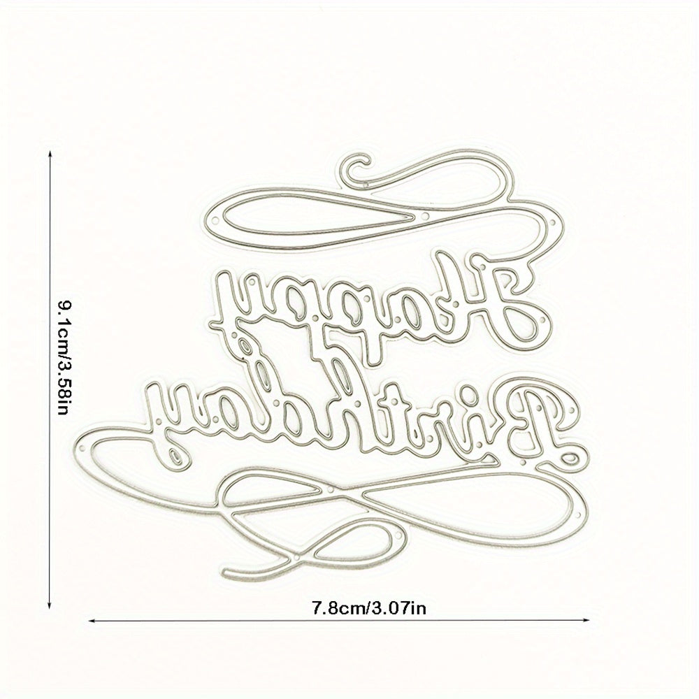 English Artistic Happy Birthday Phrase Metal Cutting Dies