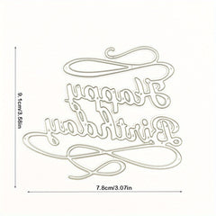 English Artistic Happy Birthday Phrase Metal Cutting Dies