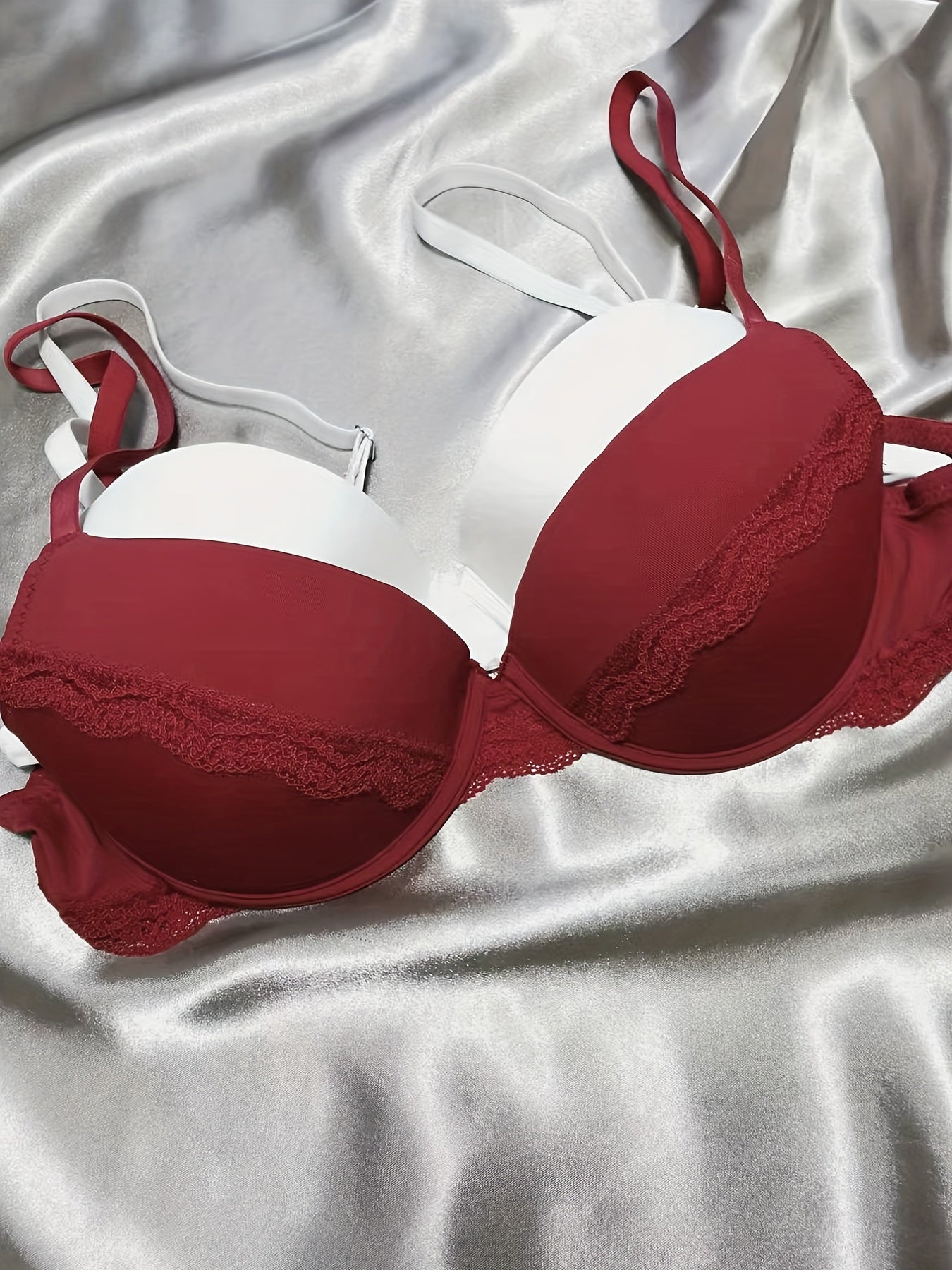 Lace Push Up Bras Set Comfy & Breathable Anti Sagging Underwear