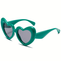 Y2K Inflated Heart Sunglasses Retro Funny UV400 Sun Shades