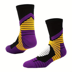 1pair Basketball Socks Mid Cuff Hiking Socks For Running