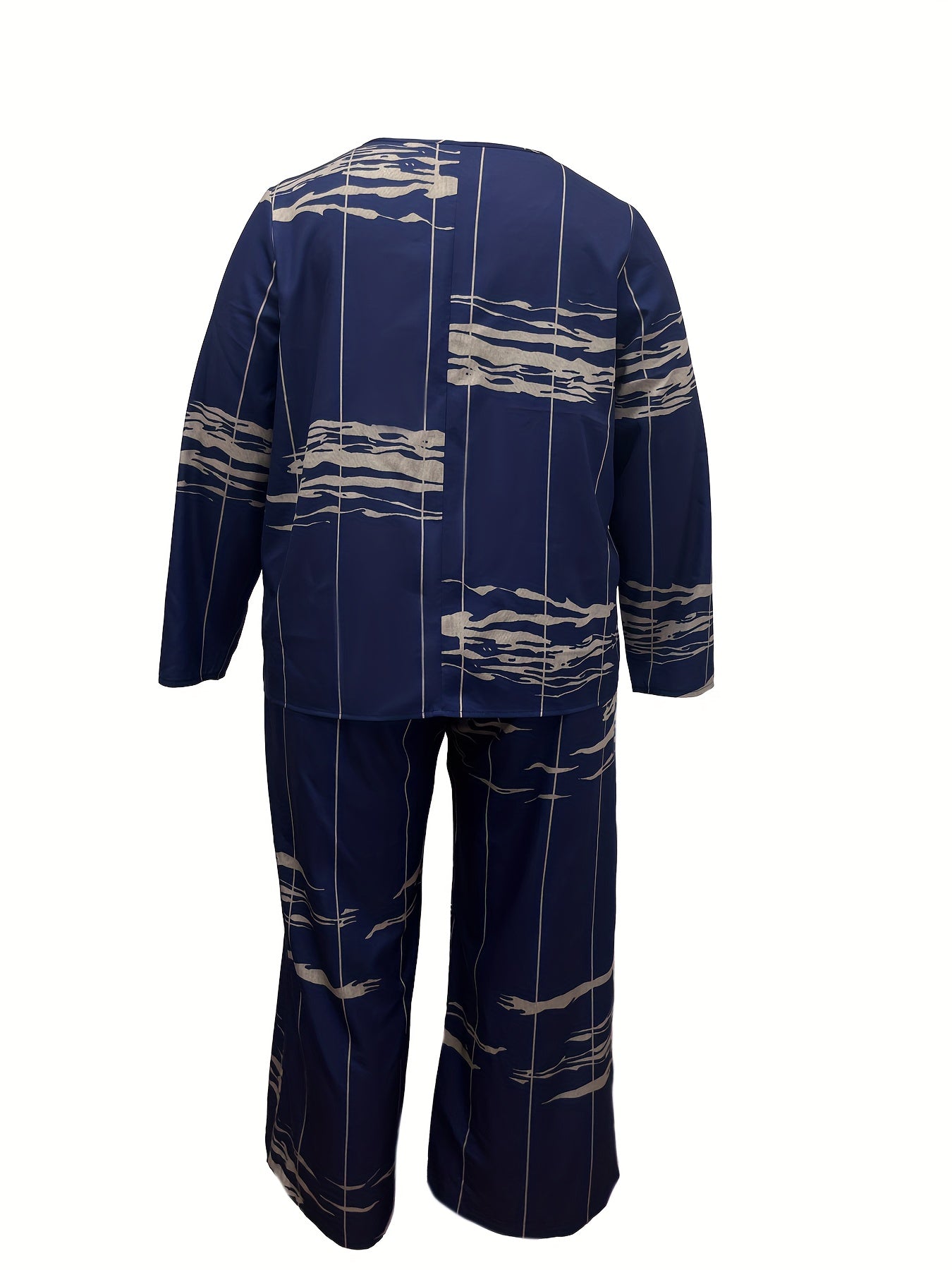  Casual Two Piece Set Women's Plus Print Top & Pants Outfit