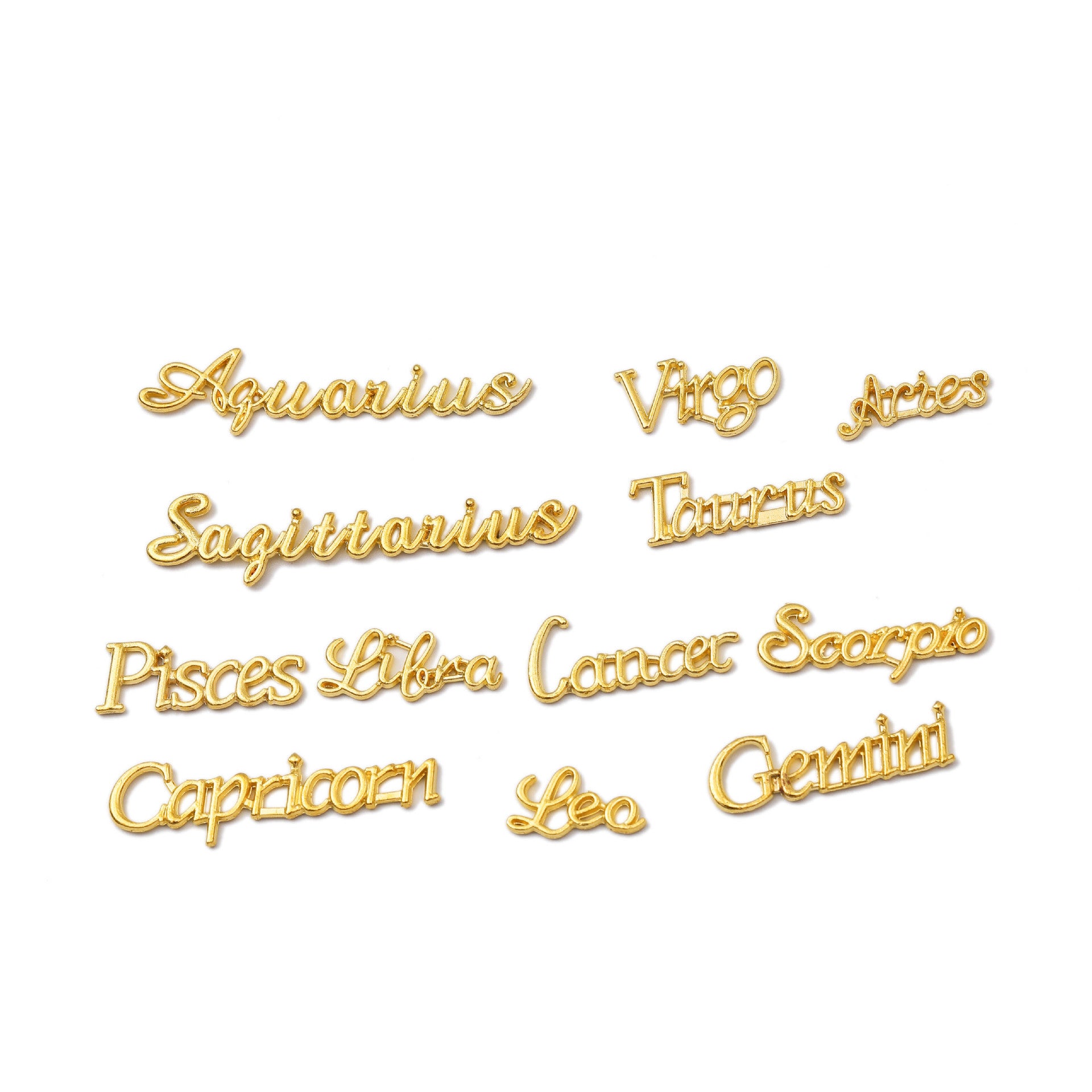 12 Constellation Charms Set Word Nail Charms For Nail Art Decoration