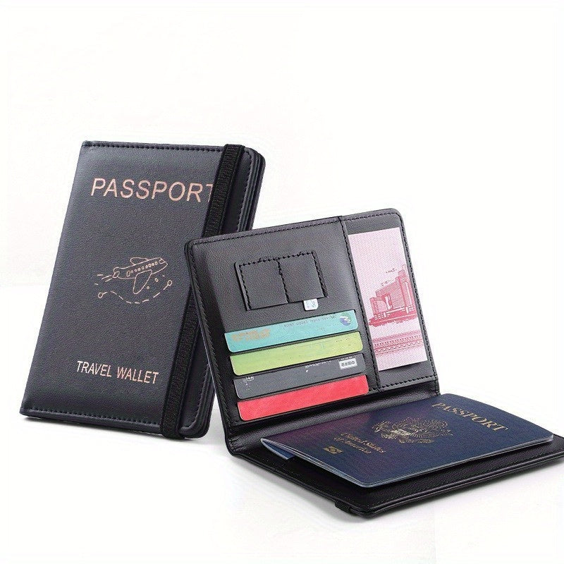 RFID Blocking Leather Passport Holder Wallet