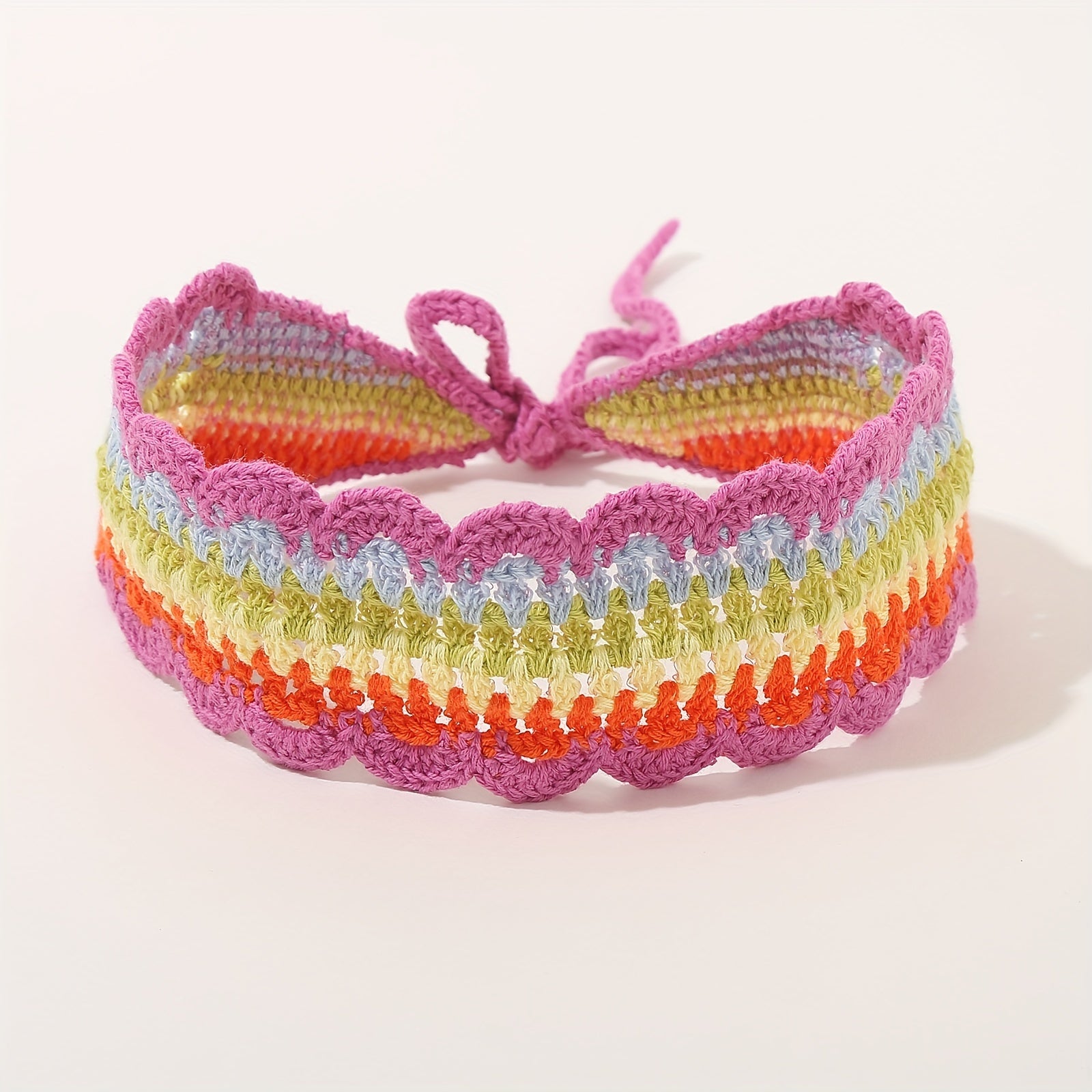 Rainbow Hollow Crocheted Headband Hair Accessories