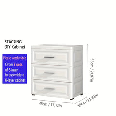 Stackable Plastic Dresser Organizer with Metal Handles