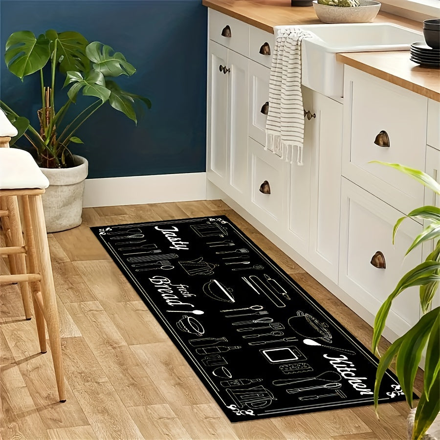 Tableware Pattern Runner Mat Stain Resistant And Anti Skid Carpet