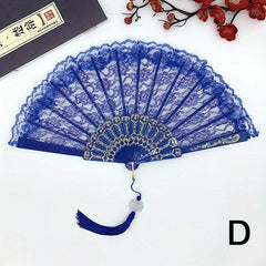 Retro Style Lace Orchid Folding Fan Dance Photography Props