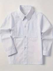 Boys Solid Formal Top Short Sleeve Lapel Shirt