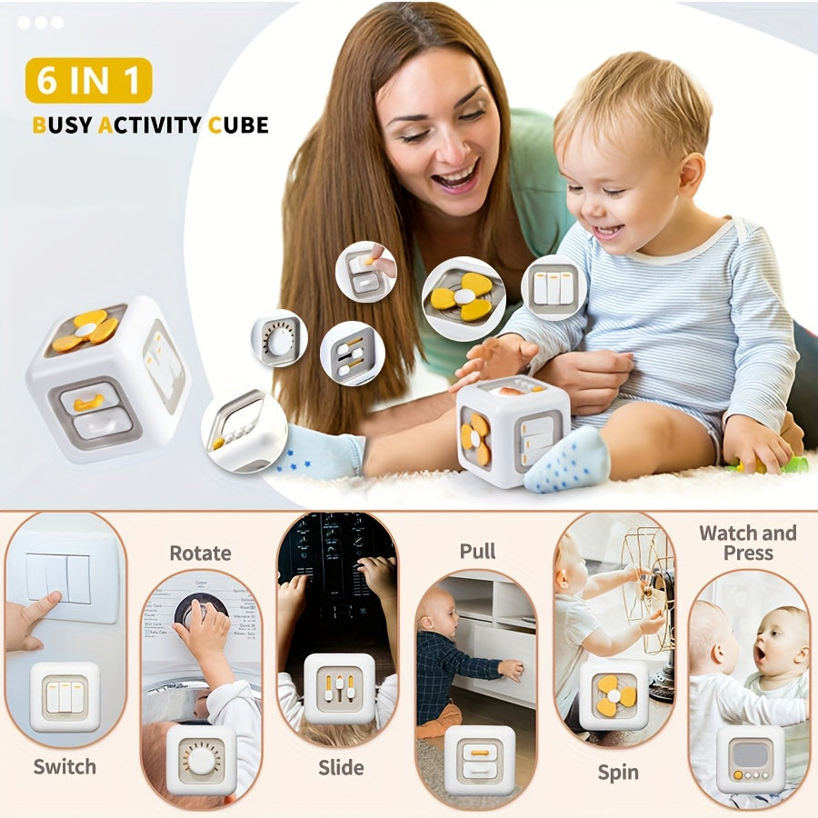6 Sided Busy Cube for Kids Interactive Finger Training Toy