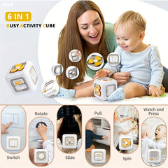 6 Sided Busy Cube for Kids Interactive Finger Training Toy