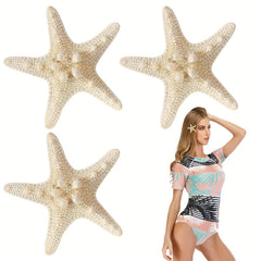 3pcs Starfish & Shell Hair Clips Ocean Beach Style