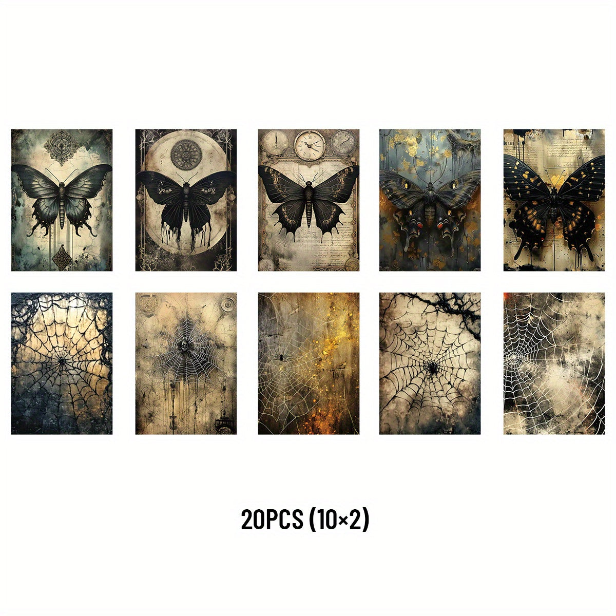 20pcs Dark Crow Castle Paper Material Non Sticky Base Decoration