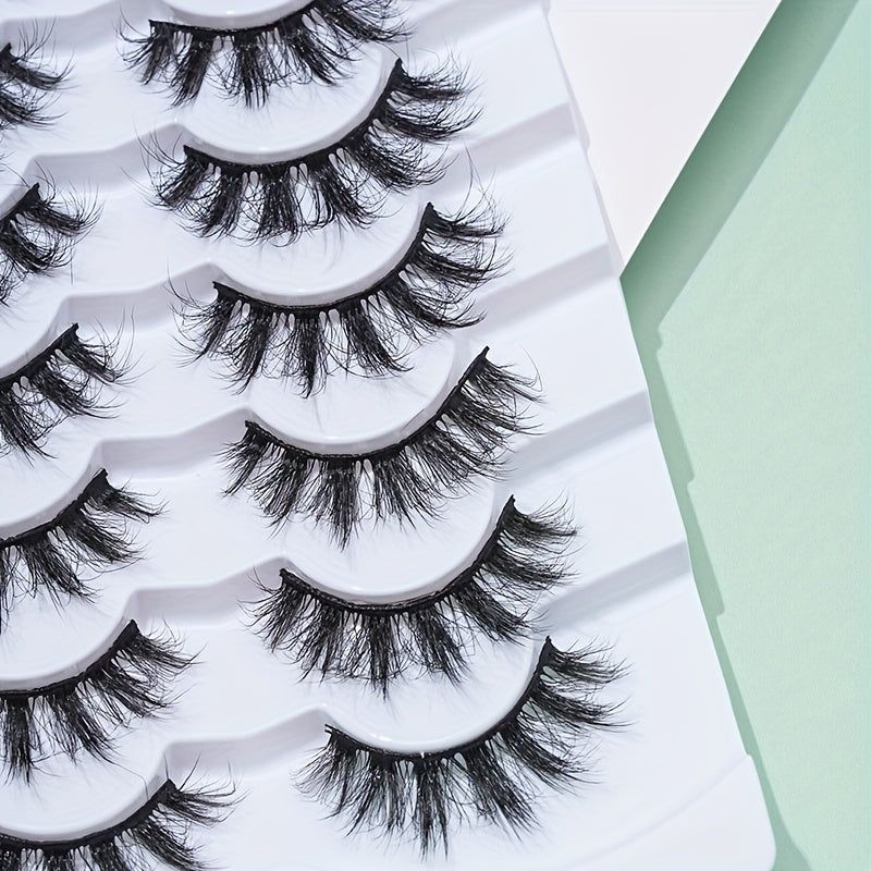 7 Pairs 5D Crisscross False Lashes 18mm Soft Wispy Makeup Eyelashes