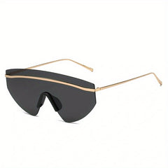 Y2K Rimless Sunglasses Gradient Lens Metal Temple Glasses
