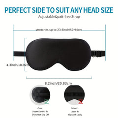 Silk Sleep Eye Mask Adjustable Strap Comfortable Blindfold w/ Earplugs