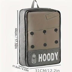 Gray Travel Storage Bag Luggage Sorting Storage Bag with Zipper