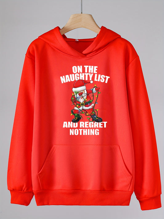 Christmas Cartoon Print Hoodie for Girls