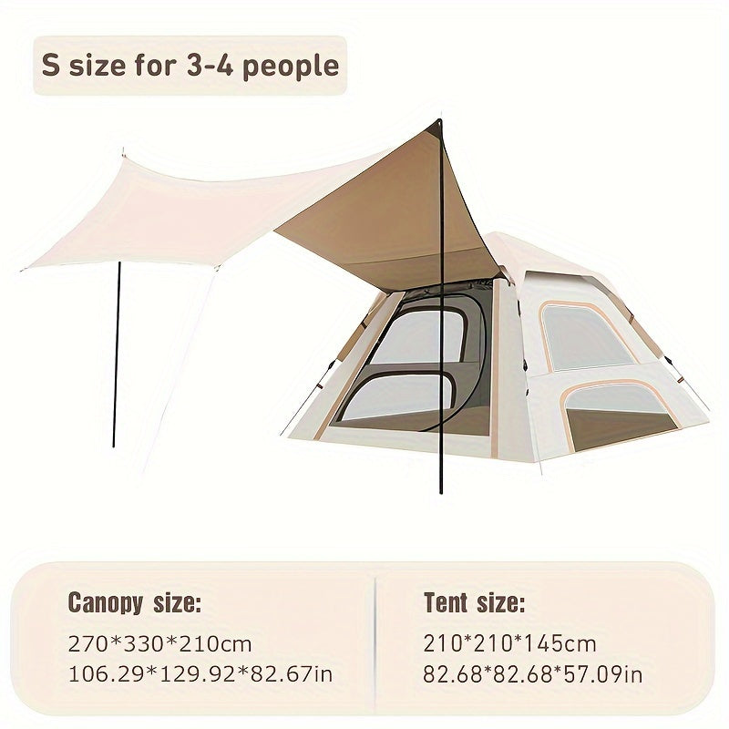 Pop Up Camping Tent & Canopy Combo Waterproof Outdoor Shelter