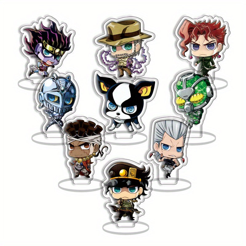9pcs Mini Anime Stand Figure Toys Set