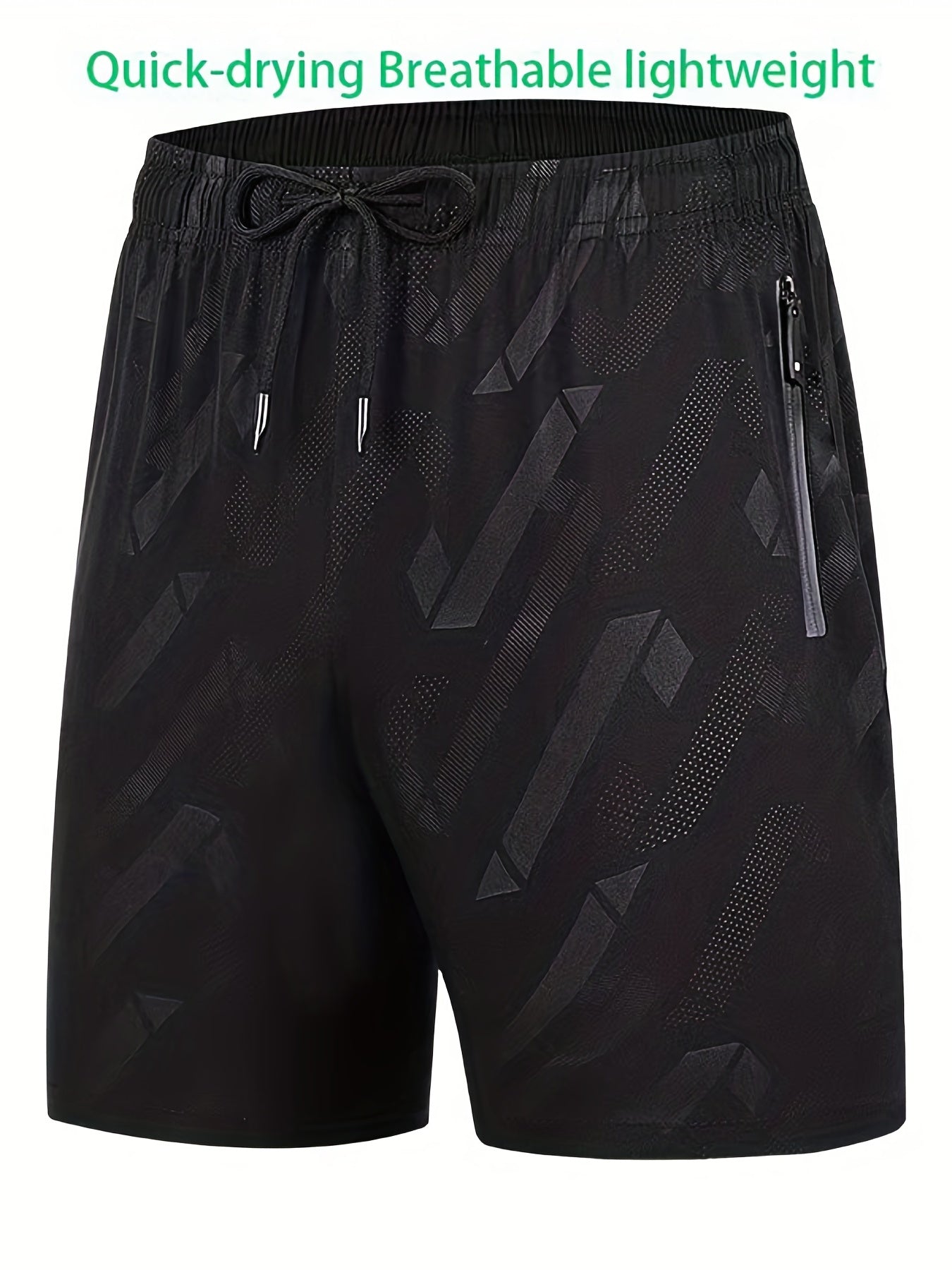 Men's Quick Dry Shorts with Zipper Pockets, Summer Drawstring
