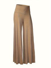  Solid Wideband High Rise Wide Leg Trousers