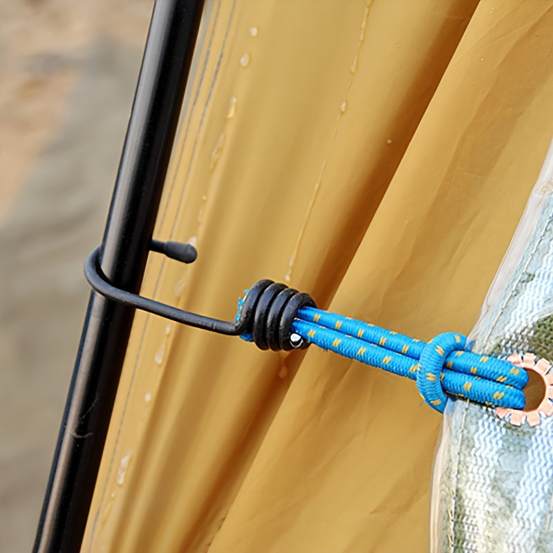 1pc Outdoor Camping Tent Elastic Rope With Hook Fixed Rope Hook Random