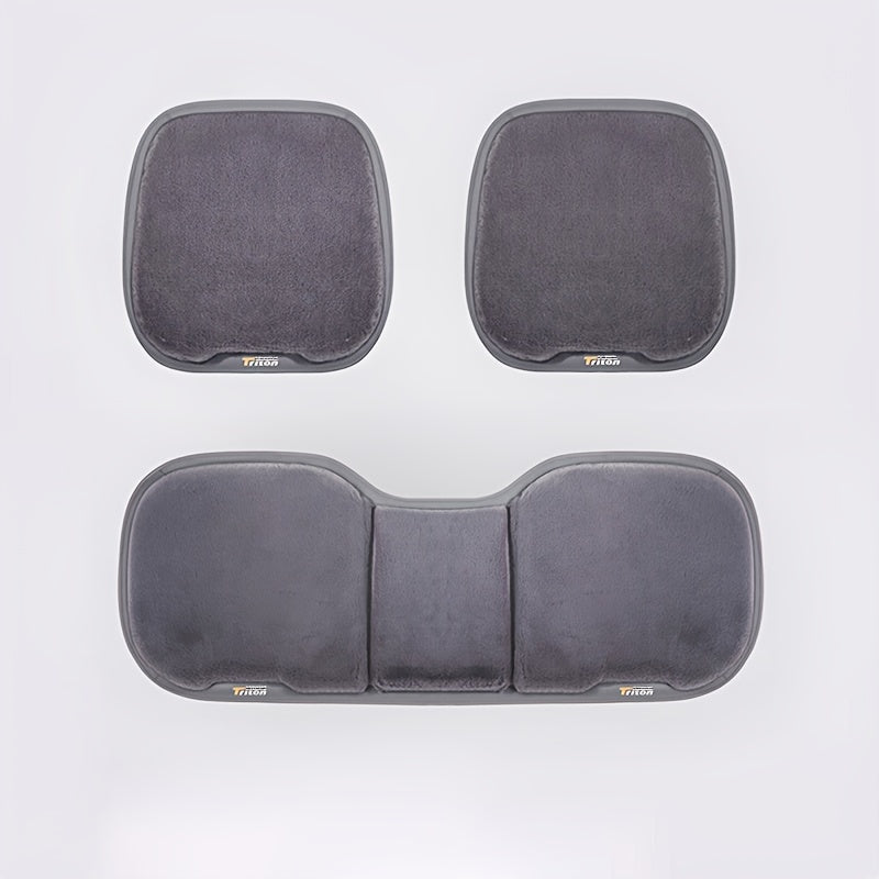 3pcs Winter Car Seat Cushion Plush Warm Car Accessories
