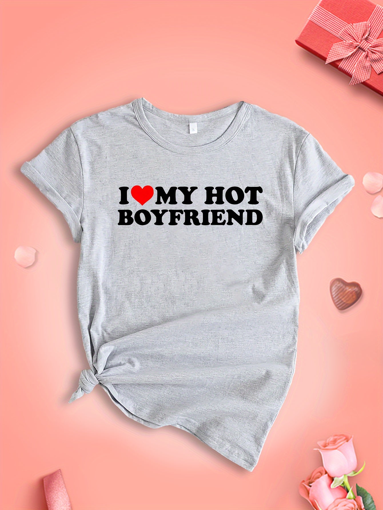Hot Boyfriend Love Letter Graphic Sports T-shirt