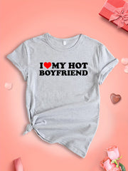 Hot Boyfriend Love Letter Graphic Sports T-shirt
