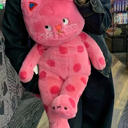 Pink Polka Dot Cat Plush Toy Big Cat Doll Pillow Gift Year Present Room Decor