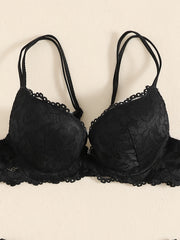 Lace Mesh Everyday Bra Double Strap Push Up Intimates