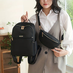 2PCS Pocket Functional Backpack Versatile Nylon Travel Daypack
