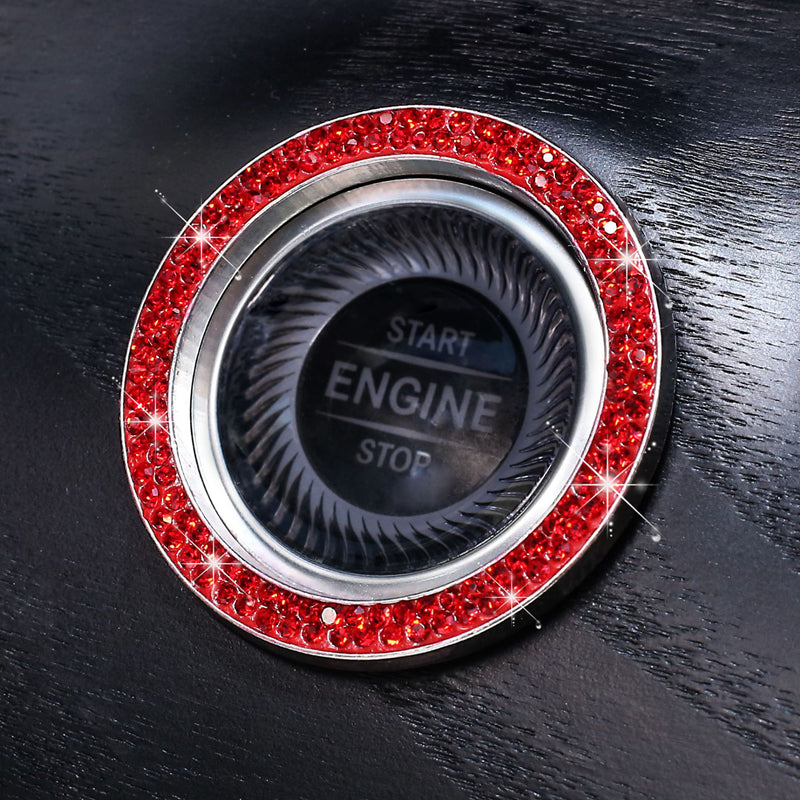 Rhinestone One Button Start Car Decor